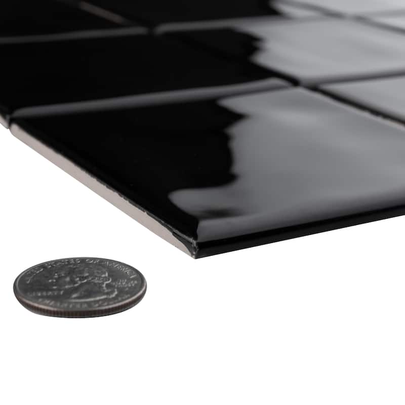 Merola Tile Twist Square Black Olive 11-3/4" x 11-3/4" Ceramic Wall Tile