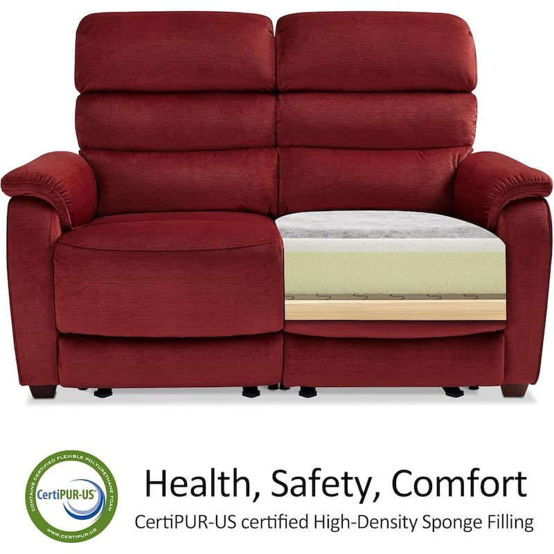 MCombo 61.6'' Wall Hugger Power Loveseat Recliner Sofa with Adjustable Headrest and USB A & C Charge Ports