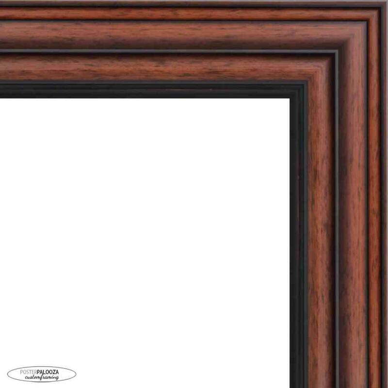 14x14 Traditional Walnut Complete Wood Square Picture Frame with UV