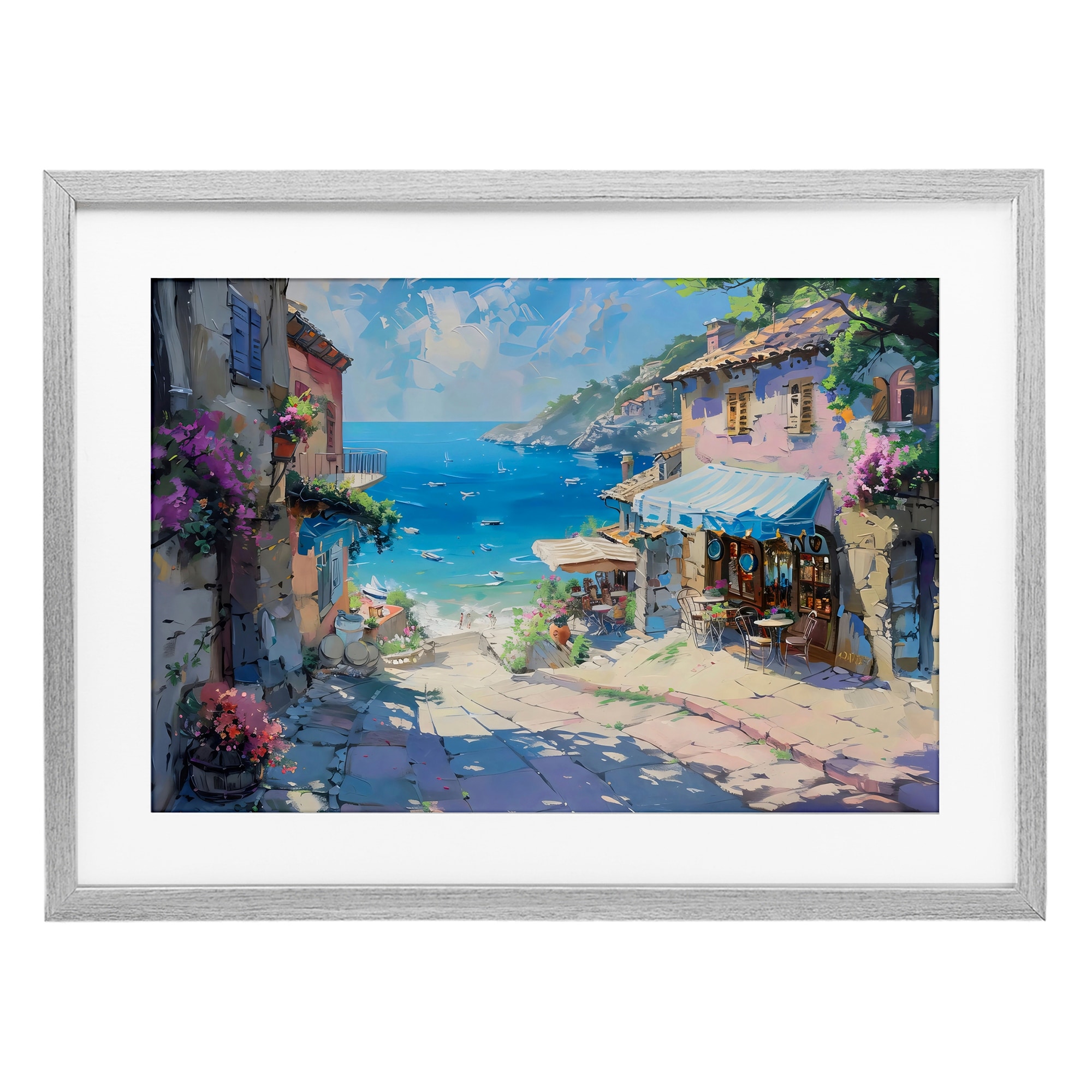 Stupell Village Path to Beach Under Glass Framed Design By LSR Design Studio