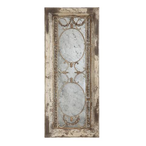 Rectangle Pine Wood Framed Antiqued Mirror