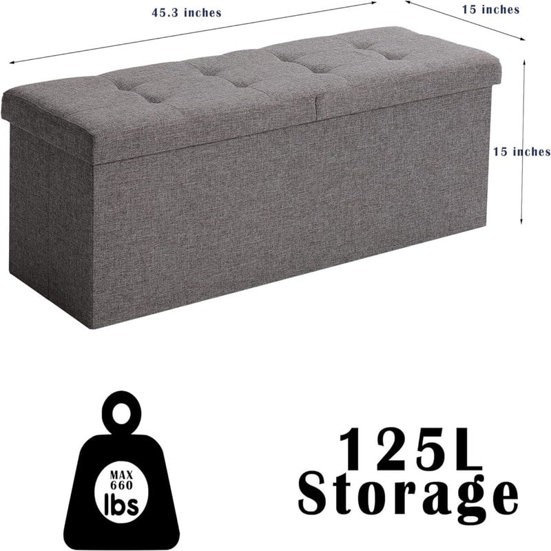 Storage Ottoman Foldable 45.3 Inches