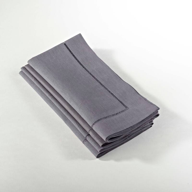 Hemstitched Linen Dinner Napkins (Set of 4)