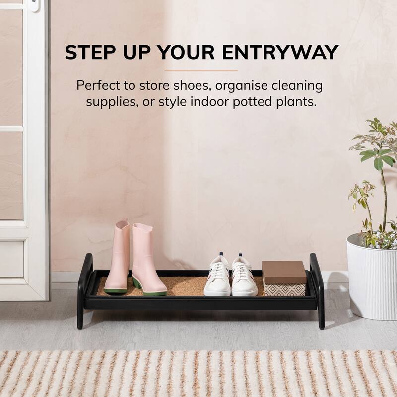 Jani Single-Tier Black Stand 3-Pair Rubber Boot Tray