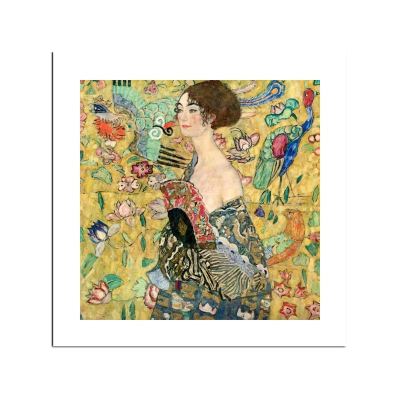 Lady with a Fan Fine Art Paper Print by Gustav Klimt - Multi