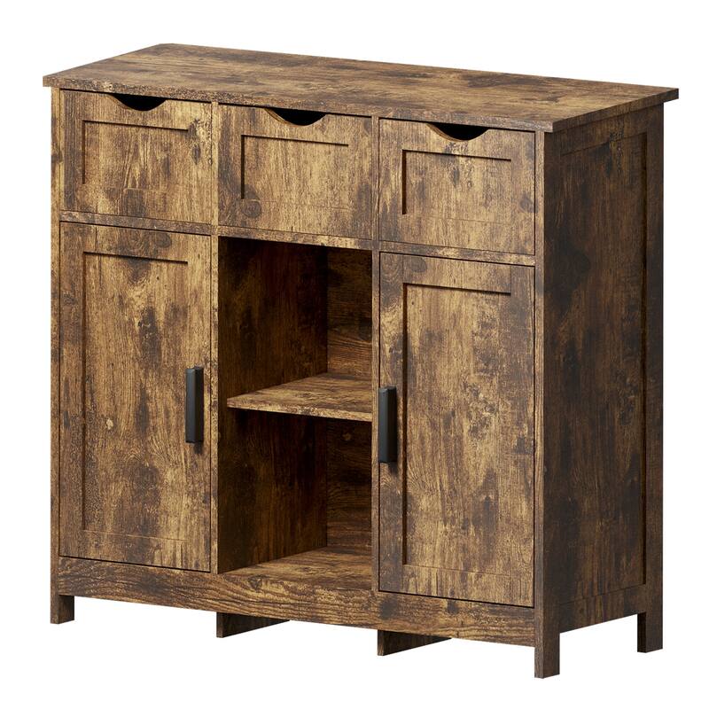 35.4" Wide 3 Drawer Sideboard ,Storage Cabinet & Buffet - 35.40"x31.10"x11.80"