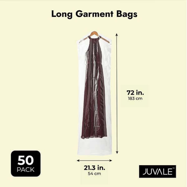 50 Pack Long Plastic Garment Bags for Hanging Clothes, Covers for Gowns Dresses - Bed Bath & Beyond - 37388388 50 Pack Long Plastic Garment Bags for Hanging Clothes, Covers for Gowns Dresses - Bed Bath & Beyond - 37388388
