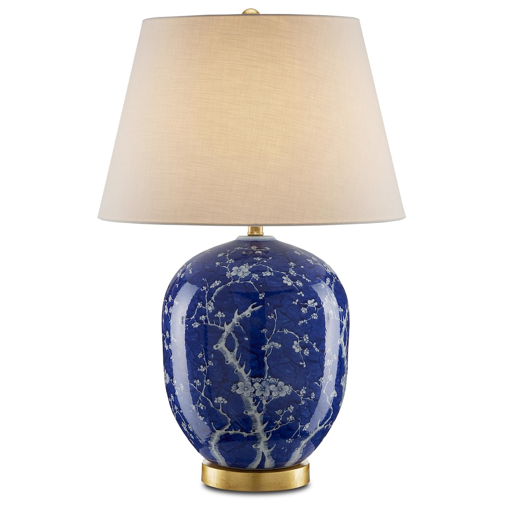 Currey & Company Sakura Blue Table Lamp - 31"h x 20"dia