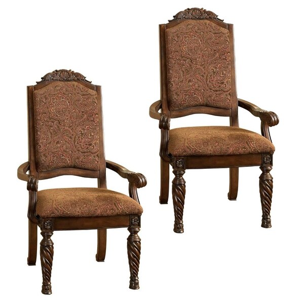 North Shore Dark Brown Dining UPH Arm Chair D553 02A Set Of 2