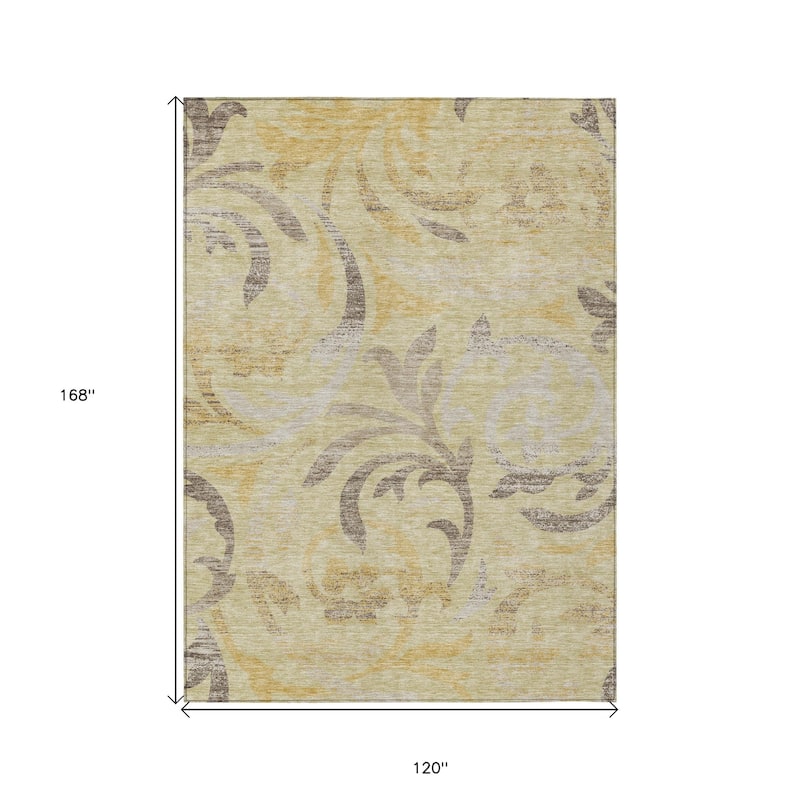 HomeRoots Floral Transitional Rectangle Outdoor Rug