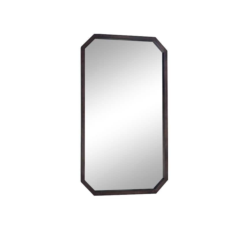 Octagon Panel Black Framed Wall Mirror