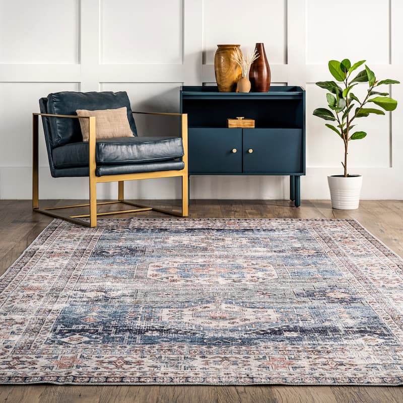Nuloom Drina SpinClean Distressed Machine Washable Area Rug
