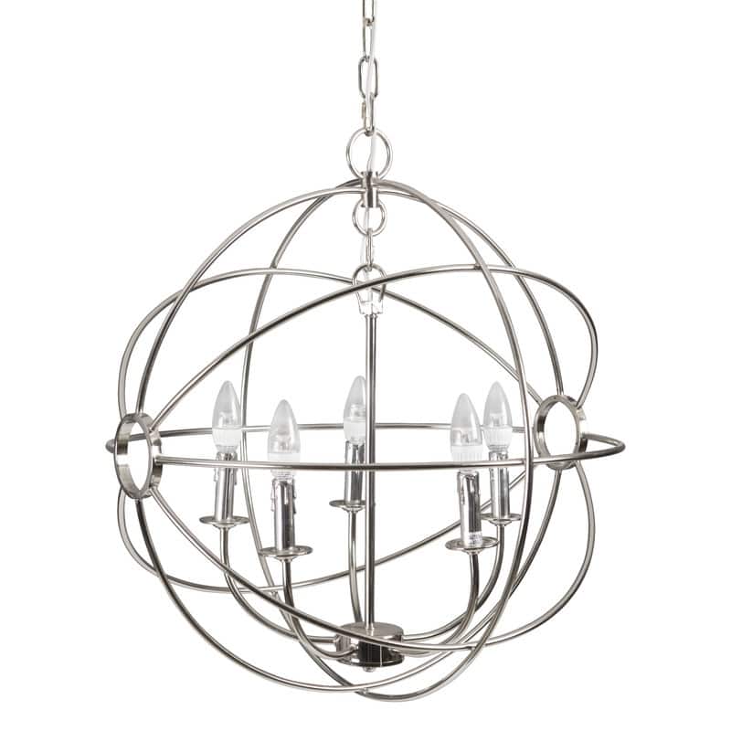 Yosemite Home Decor Shooting Star Collection 5 Lights Mini Chandelier - Silver