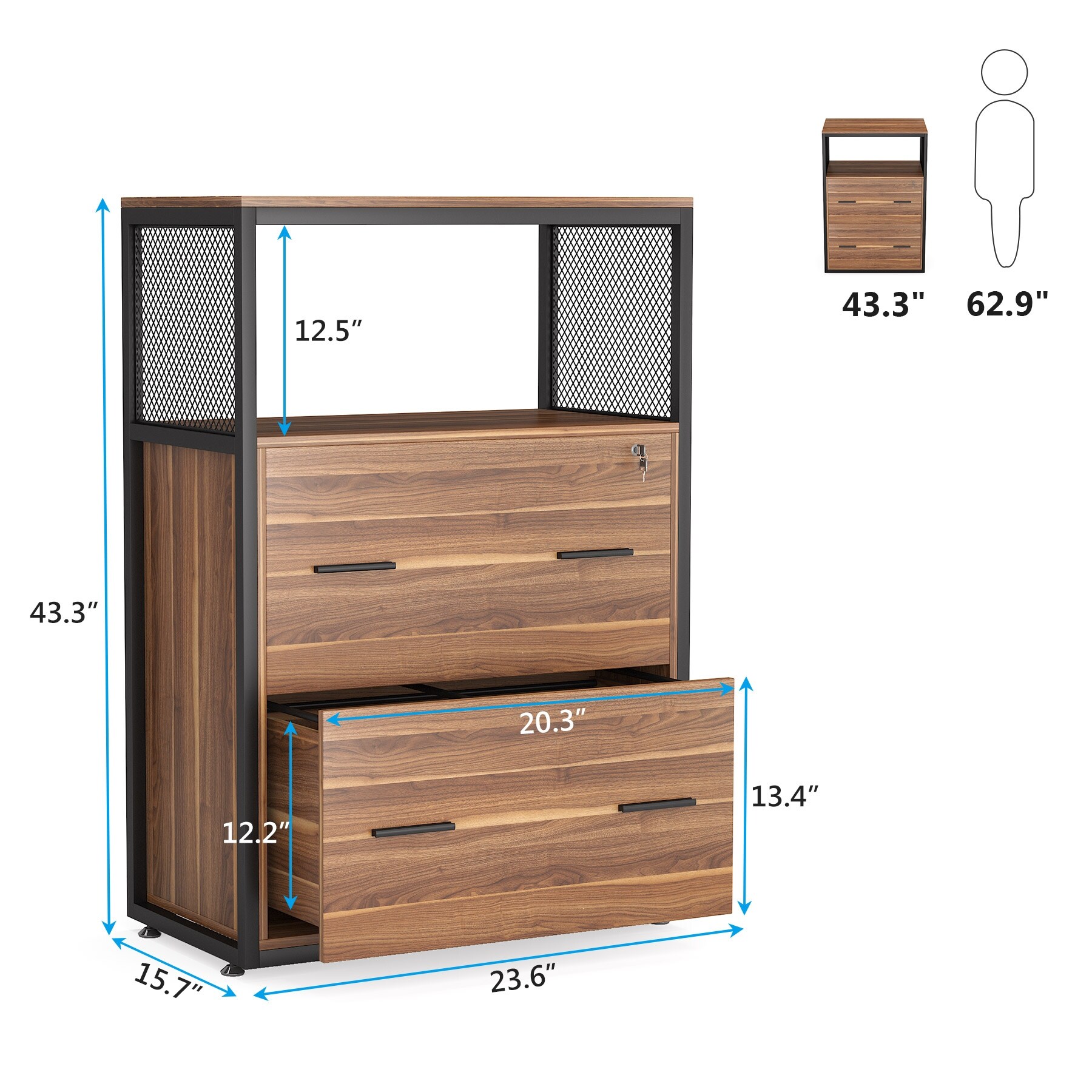 2 Drawer Lateral File Cabinets Legal Size Large Filing Cabinet