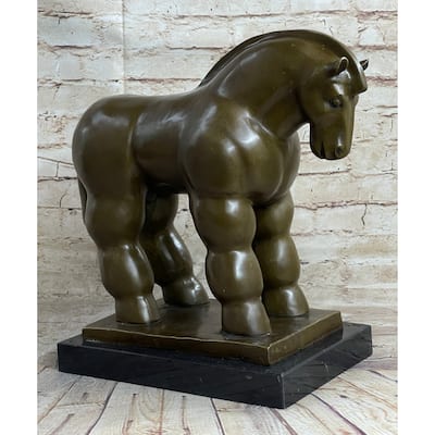 Modern Art Roman Horse Bronze Figurine By Botero Statue Sculpture Figurine Decor