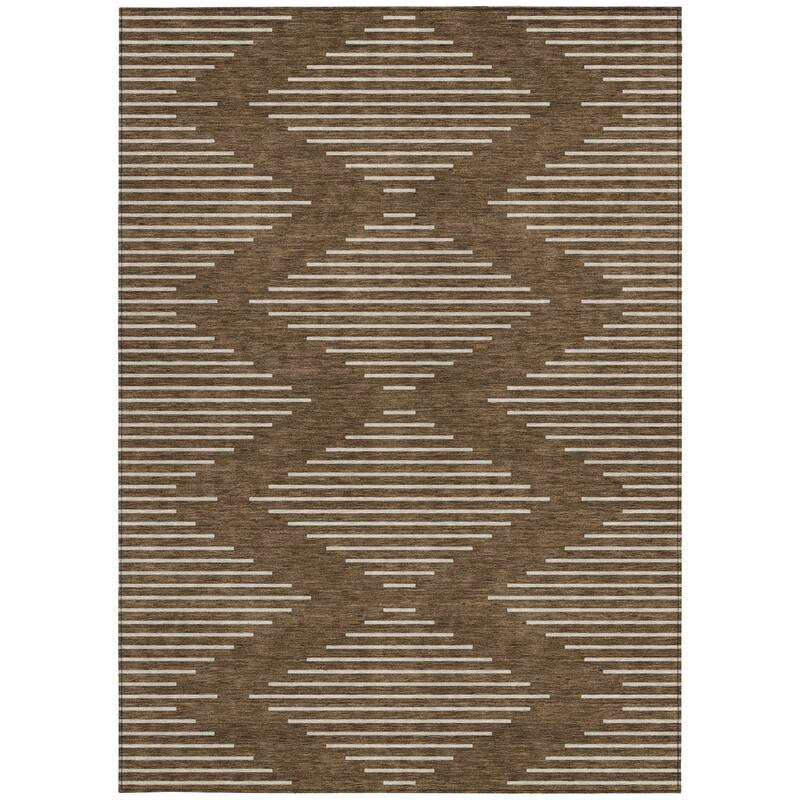 HomeRoots Geometric Transitional Rectangle Outdoor Rug