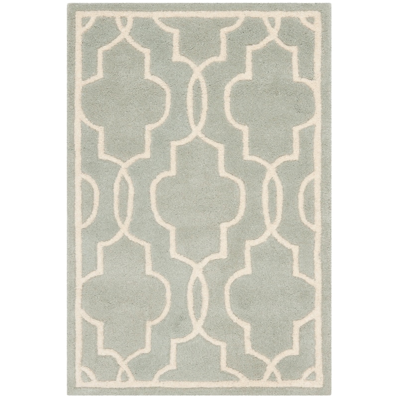 SAFAVIEH Handmade Chatham Nazzarena Modern Moroccan Wool Rug - 2'3" x 5' - Grey/Ivory