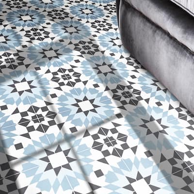 Handmade Reno in Blues and Black Tile, Pack of 12 (Morocco)