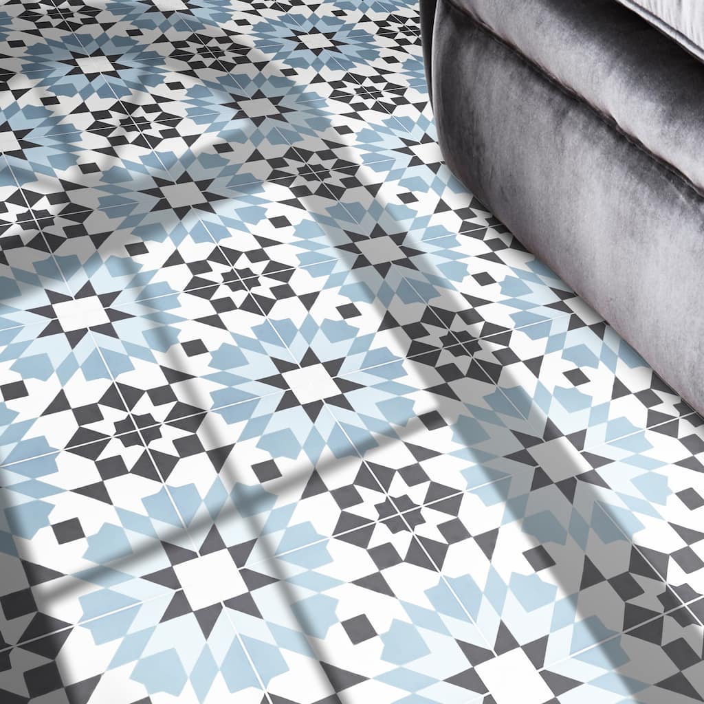Handmade Reno in Blues and Black Tile, Pack of 12 (Morocco)
