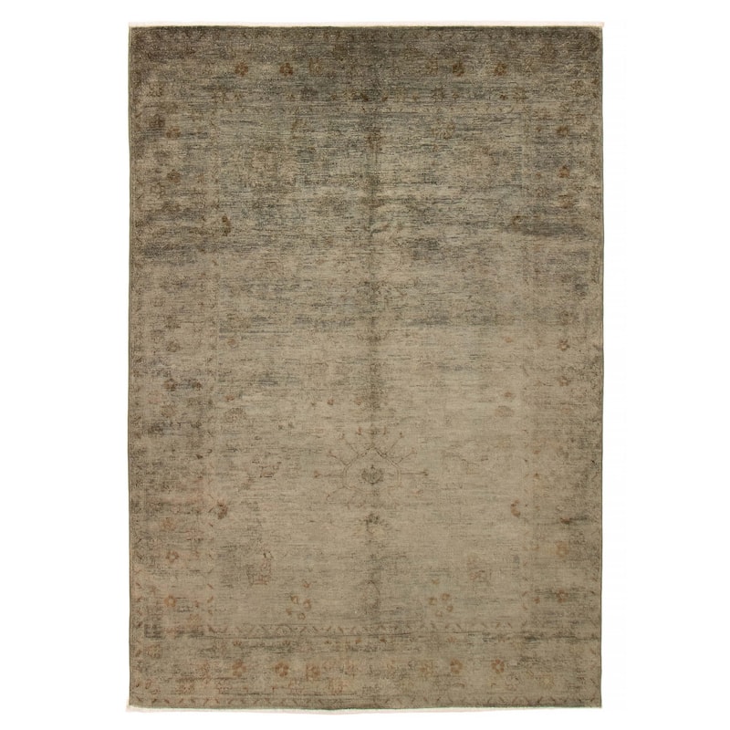ECARPETGALLERY Hand-knotted Vibrance Teal Wool Rug - 6'1 x 8'7 - Teal - 6'1 x 8'7
