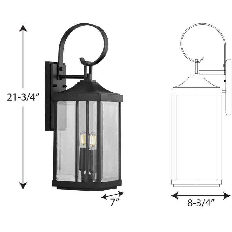 Gibbes Street Collection Two-Light Medium Wall Lantern - 7 in x 8.75 in x 21.75 in