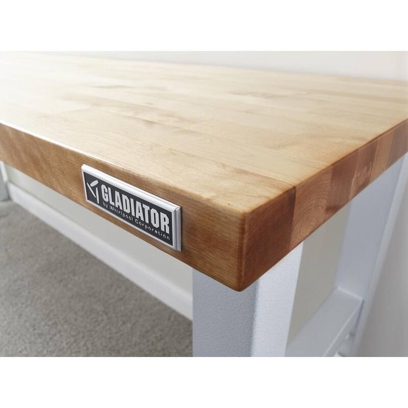 Gladiator GarageWorks 4-ft Adjustable Height Hardwood Workbench with Hammered Granite Finish