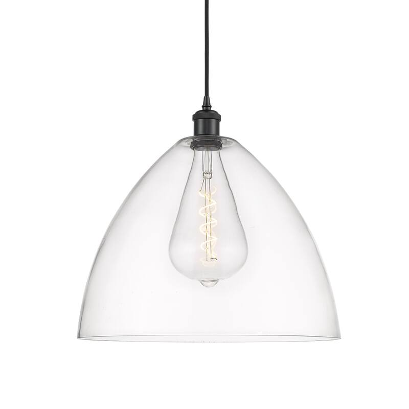 Innovations Lighting 516-1P-19-16 Bristol Pendant Bristol Glass 16" - Matte Black / Clear