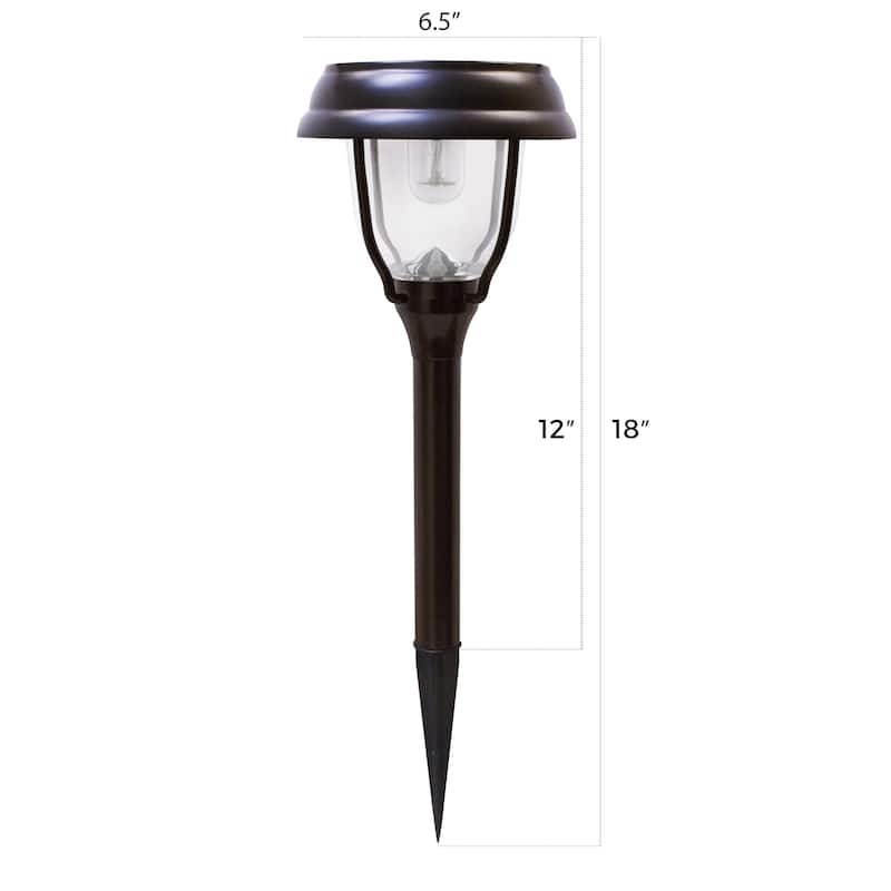 Bronze Solar Garden Light with Dual Color Bulb - 4PK