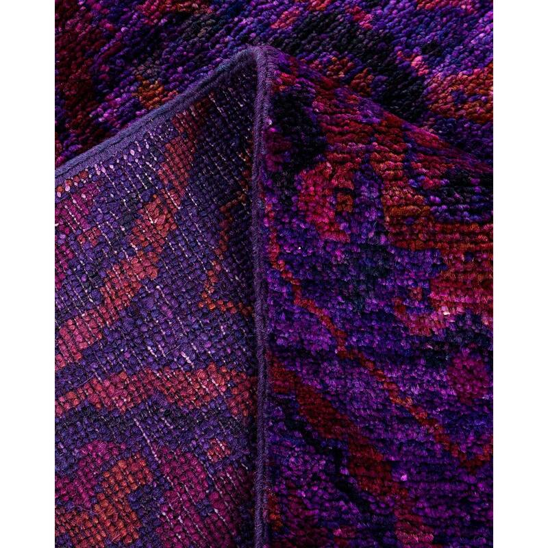 Overdyed, One-of-a-Kind Hand-Knotted Area Rug - Purple - 3' 10" x 5' 10"