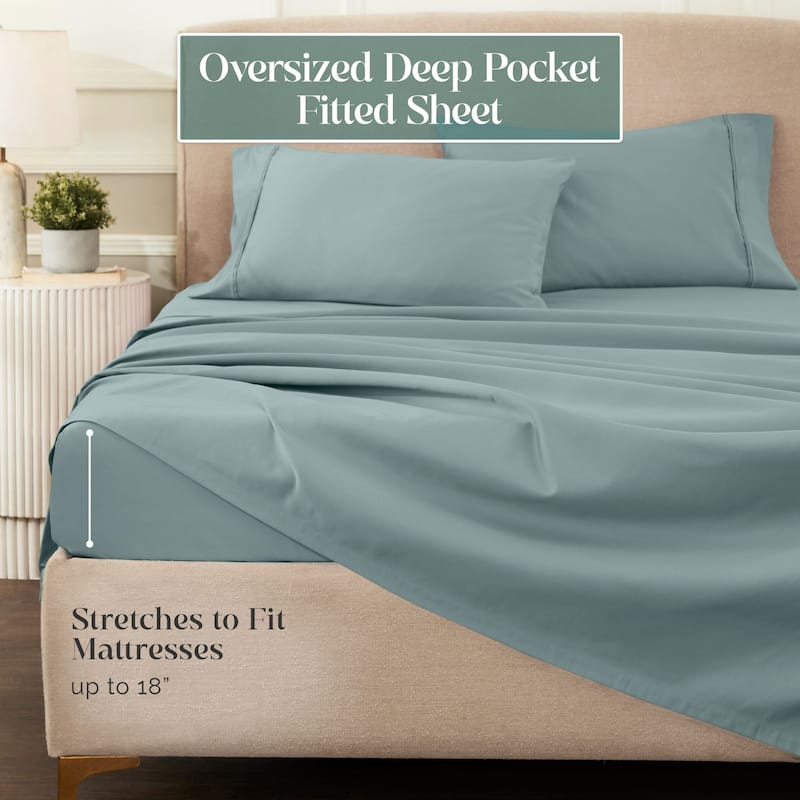 Blue Nile Mills 1200 Thread Count Egyptian Cotton Deep Pocket Sheet Set