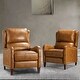 preview thumbnail 1 of 166, Brigida Multifunctional Modern Genuine Leather Nailhead Trim Recliner with Adjustable Footrest Set of 2 by HULALA HOME CAMEL