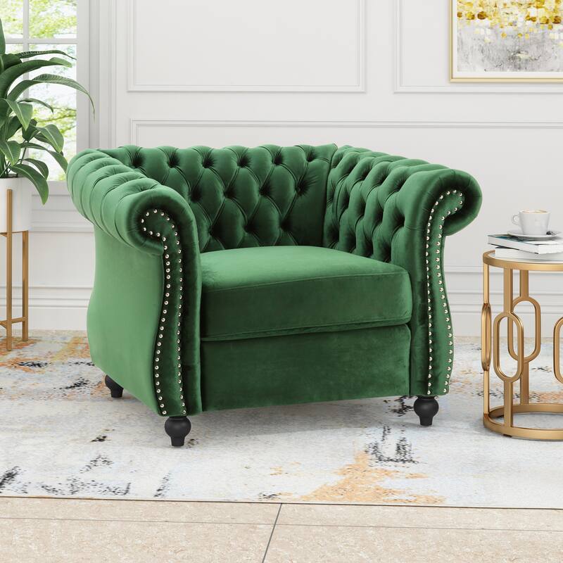 Club Chair Emerald Vanity Chair Upholstered Arm Chair Side Chair Dressing Chair Velvet Chair Leisure Chair - Emerald