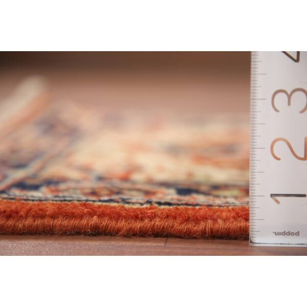 Orange Heriz Serapi Geometric Oriental Area Rug Handmade Wool Carpet ...