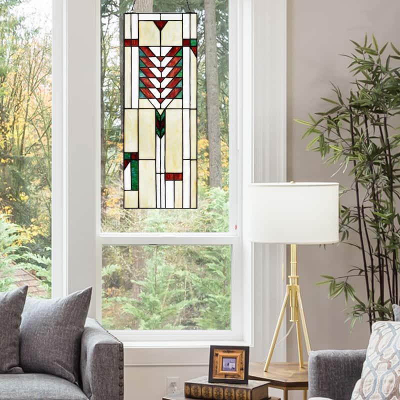 River of Goods 23.375"H Velt Praire Stained Glass Window Panel