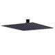 Kichae Square Stainless Steel Rain Shower Head with Silicone Nozzle - 12 inch - Black
