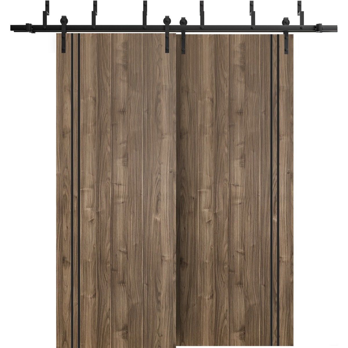 SARTODOORS Planum 0016 Walnut Wood Barn Bypass Doors