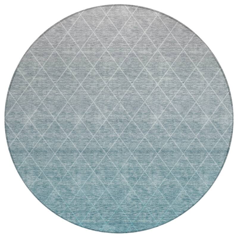 Machine Washable Indoor/ Outdoor Ombre Trellis Chantille Rug