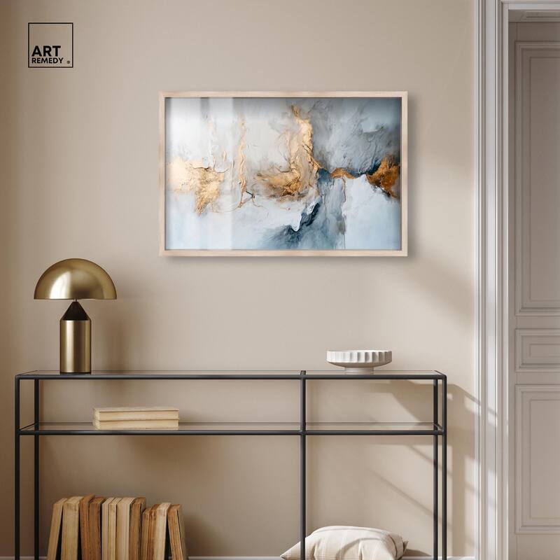 Canvas of Golden Shades Shadowbox by Art Remedy