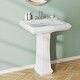 preview thumbnail 1 of 6, Rectangular Pedestal Sink, Bathroom Pedestal Sink 26 X 20 Inch White Ceramic Pedestal Bathroom Sink With 3 Faucet Holes White - 26x19x34in