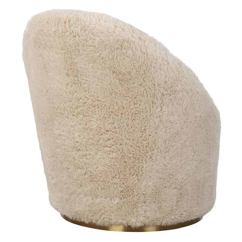 Solid Contemporary Swivel Chair - 33" - Beige