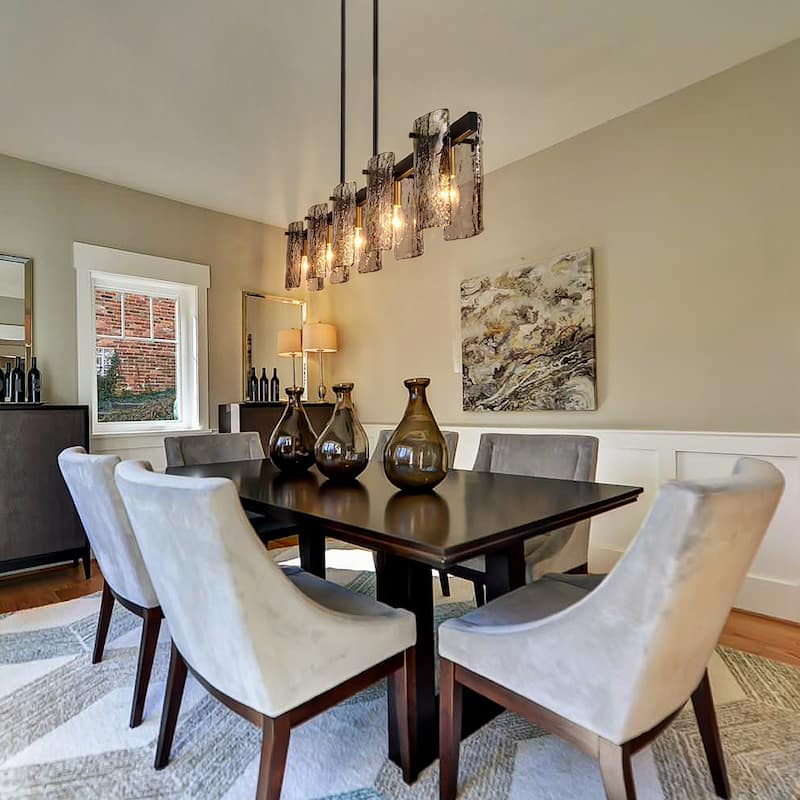 47.2" W 5-Light Modern industrial Linear Textured Smoke Glass Chandelier for Living/Dining Room - 47.2" W x 5.1" D x 7.5" H