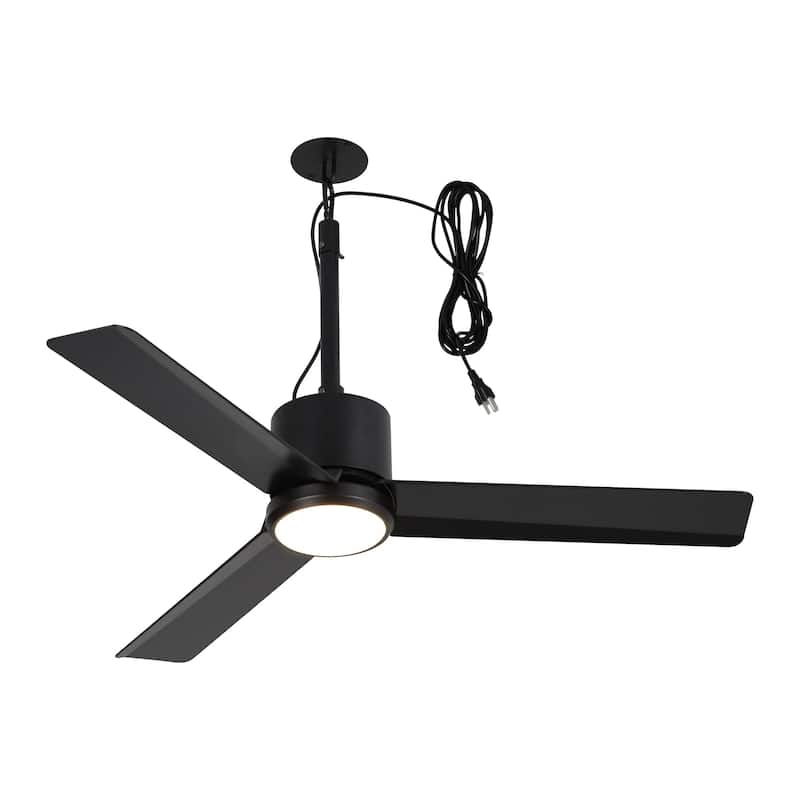 42" Indoor/Outdoor Black Plug-In Ceiling Fan with LED Light