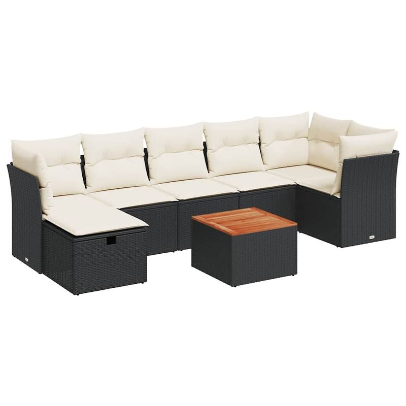 vidaXL Garden Sofa Set Beige/Black/Grey