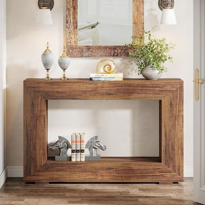 Rustic Console Sofa Table for Entryway, Hallway, Living Room - 47.24" W x 32.8" H x 11.81" D