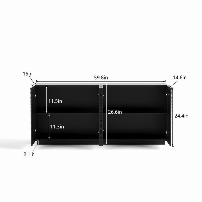 Modern 60" Sideboard Buffet Cabinet with 4 Doors for Stylish Home Organization and Elegant Storage