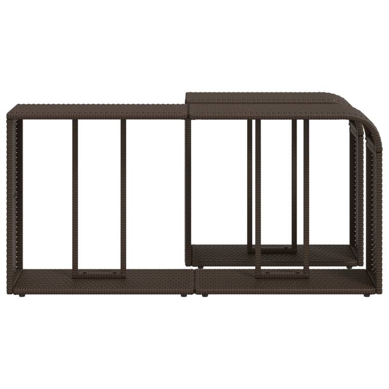 vidaXL Storage Shelves Modular Shelving Unit Outdoor Furniture 2 Pcs Poly Rattan - 10.6 x 44.1 x 21.7