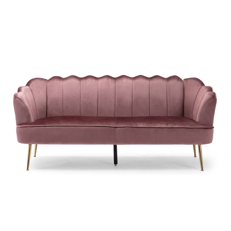 Modern Upholstered Sofa - Blush