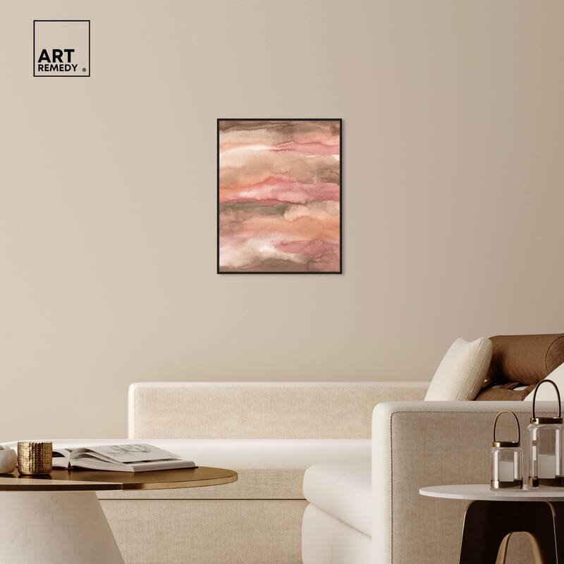 Art Remedy Loose Powder Framed Boho Abstract 1 Piece Canvas Wall Art