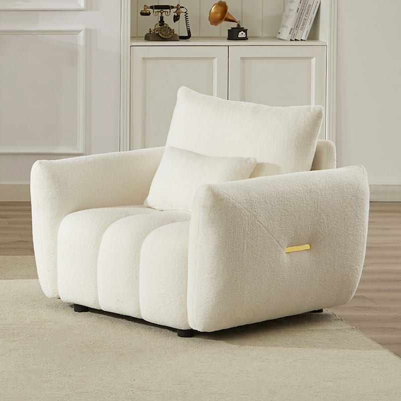 82 Inch Premium Teddy Fabric Sofa Oversized Upholstered Chair