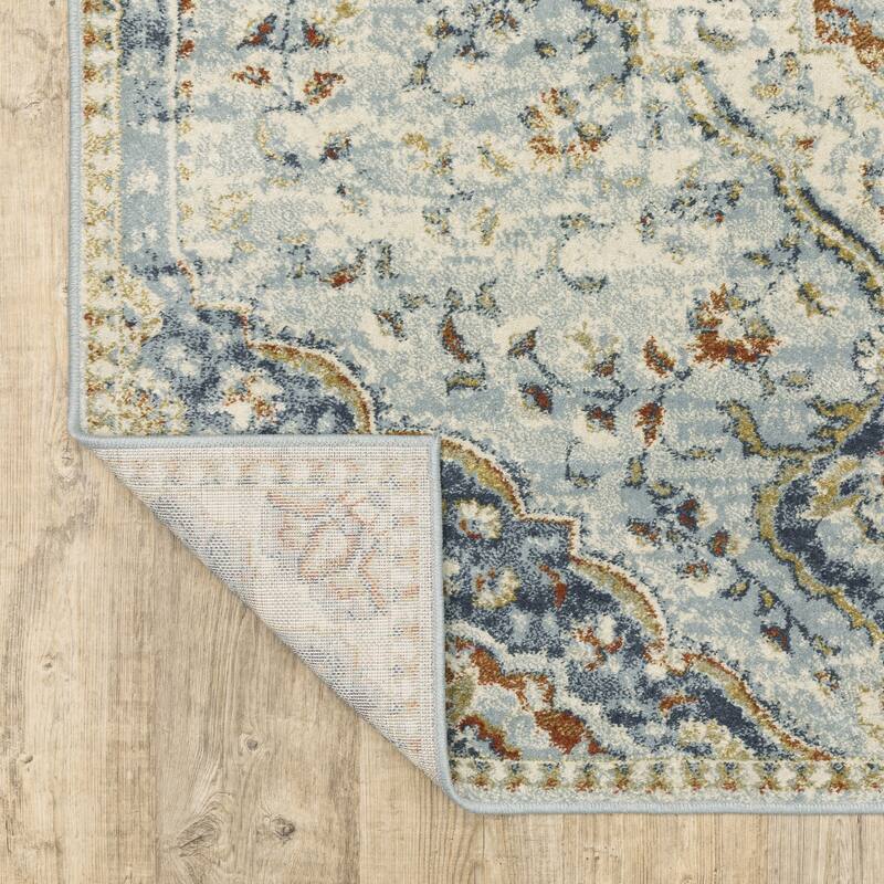 Style Haven Bassel Vintage Medallion Blue/ Multi Indoor Area Rug